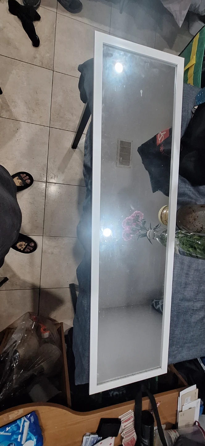 White Framed Mirror - photo 4