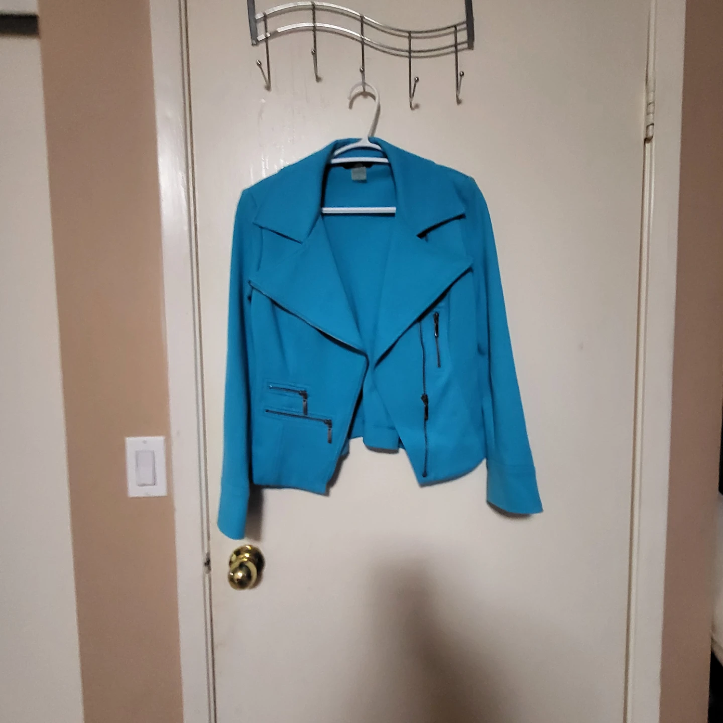 Turquoise Moto Jacket - Size 4 Petite