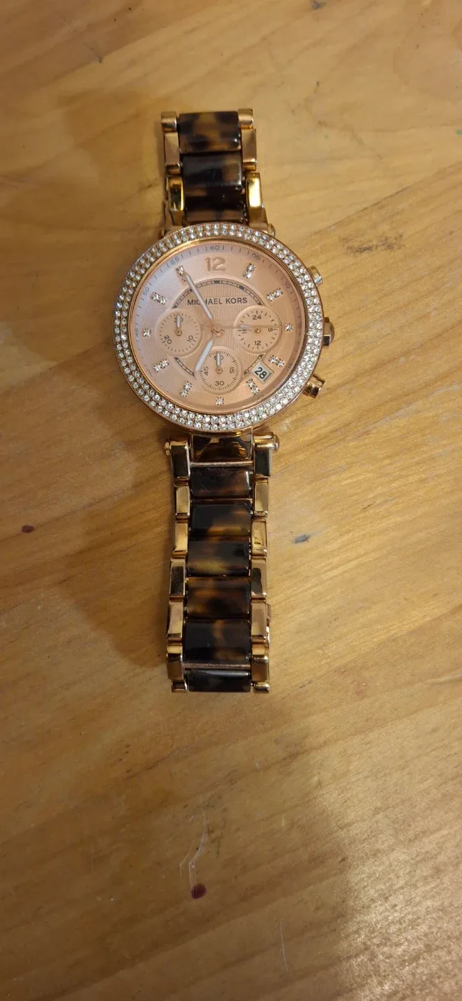 Michael Kors Women's Watch - Tortoise & Rose Gold