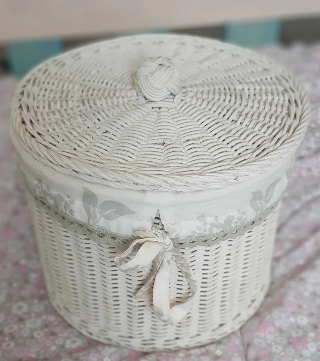 Wicker Storage Basket with Lid