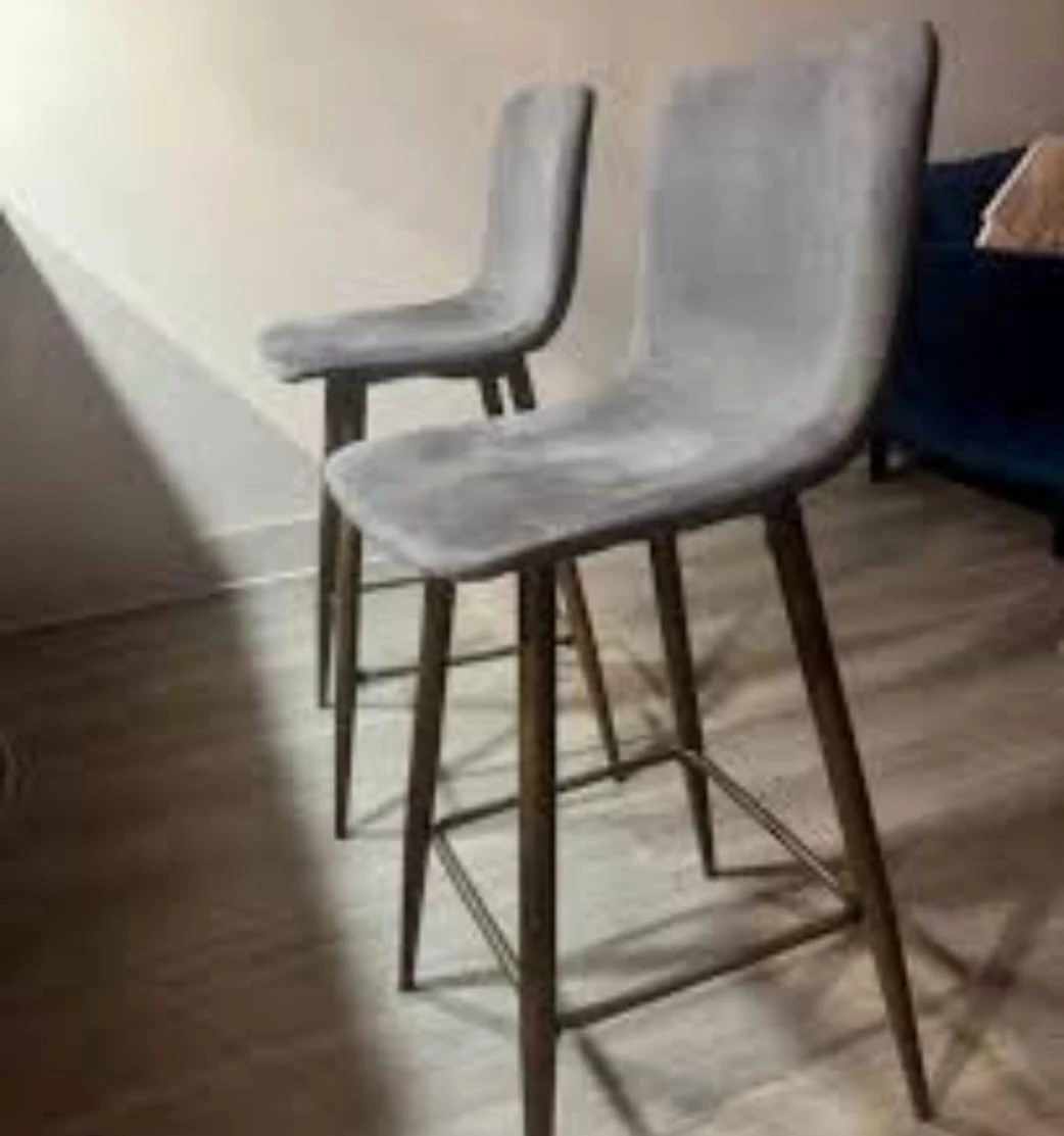 2 Gray Bar Stool - 26-28 inches - photo 3