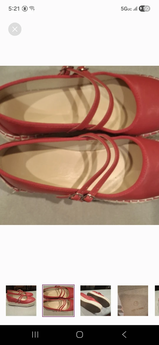 Red Espadrille Platform Shoes - Size 8 - photo 2