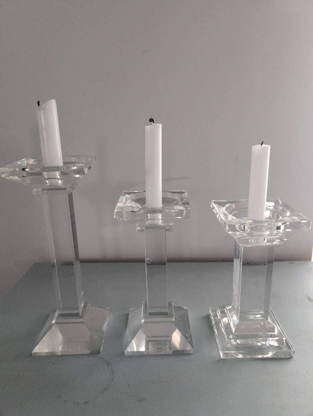 Crystal Candlestick Holders - Set of 3 - photo 3