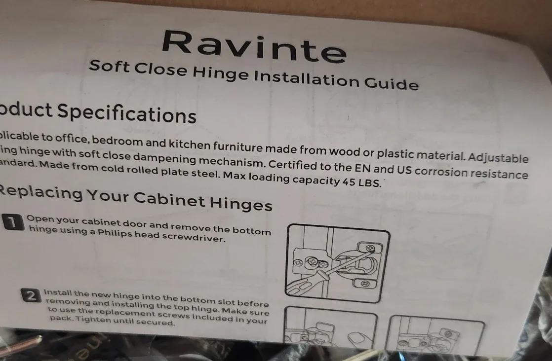 Ravinte Soft Close Cabinet Hinges image indicator(3)