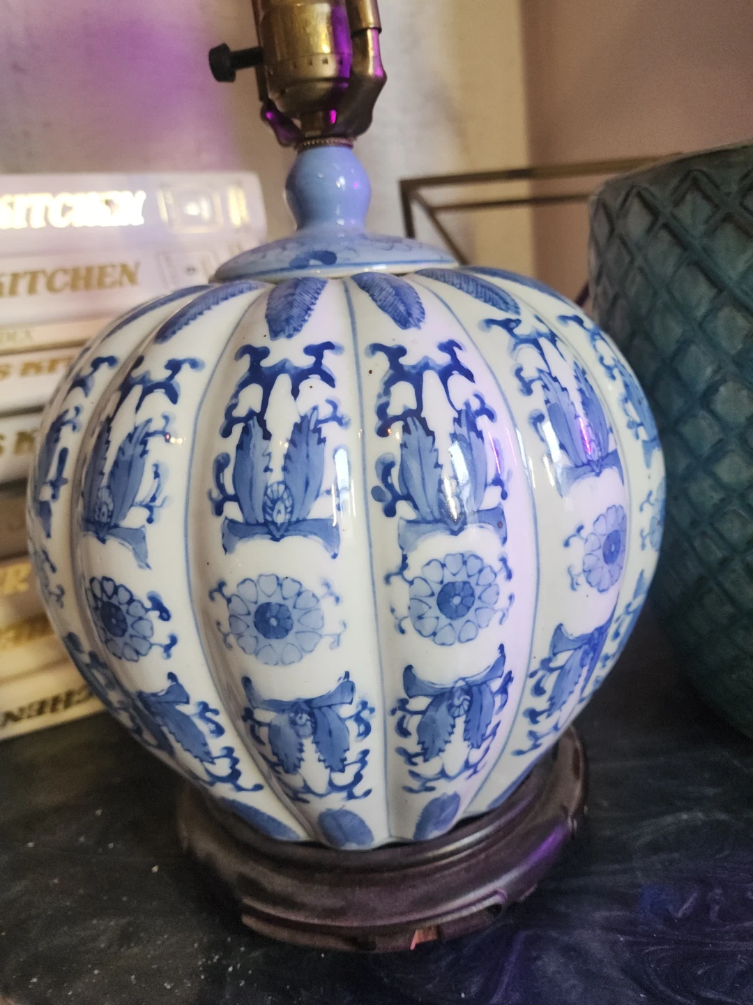 Blue & White Porcelain Pumpkin Jar - photo 2