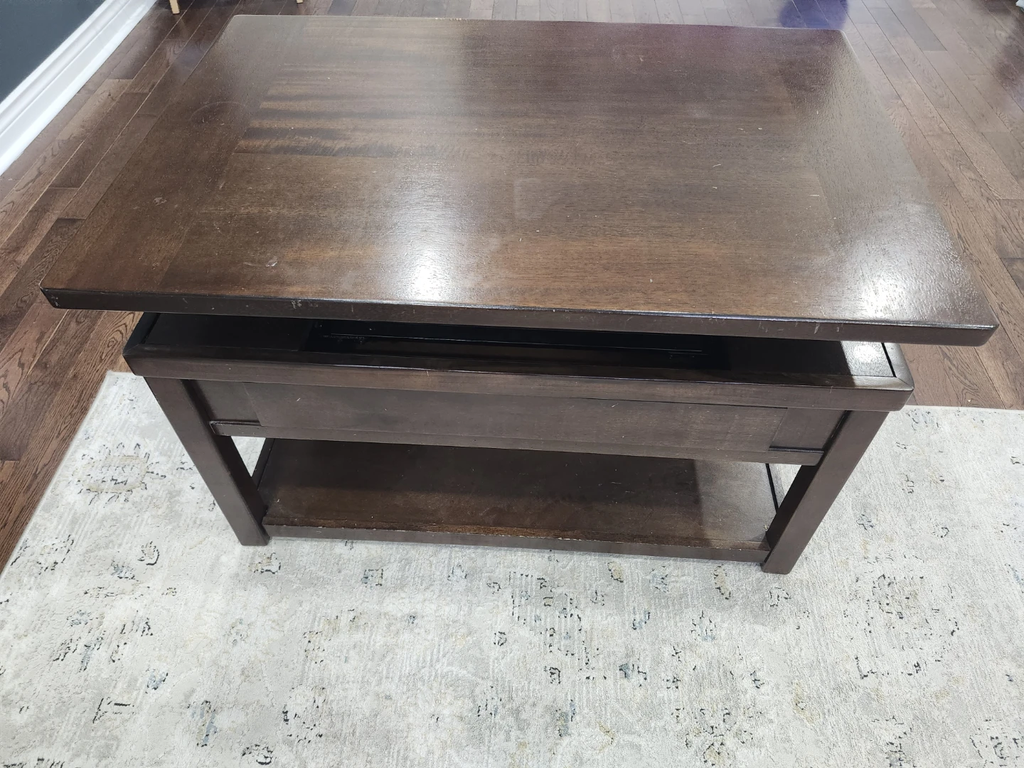 Dark Brown Wood Coffee Table