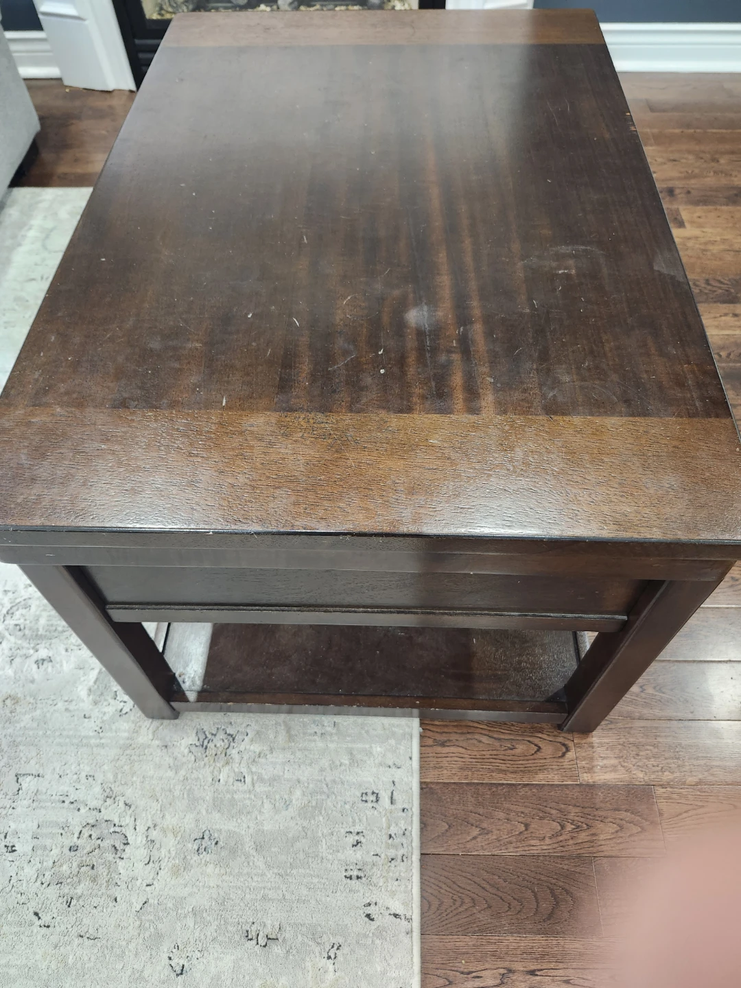 Dark Brown Wood Coffee Table - photo 2