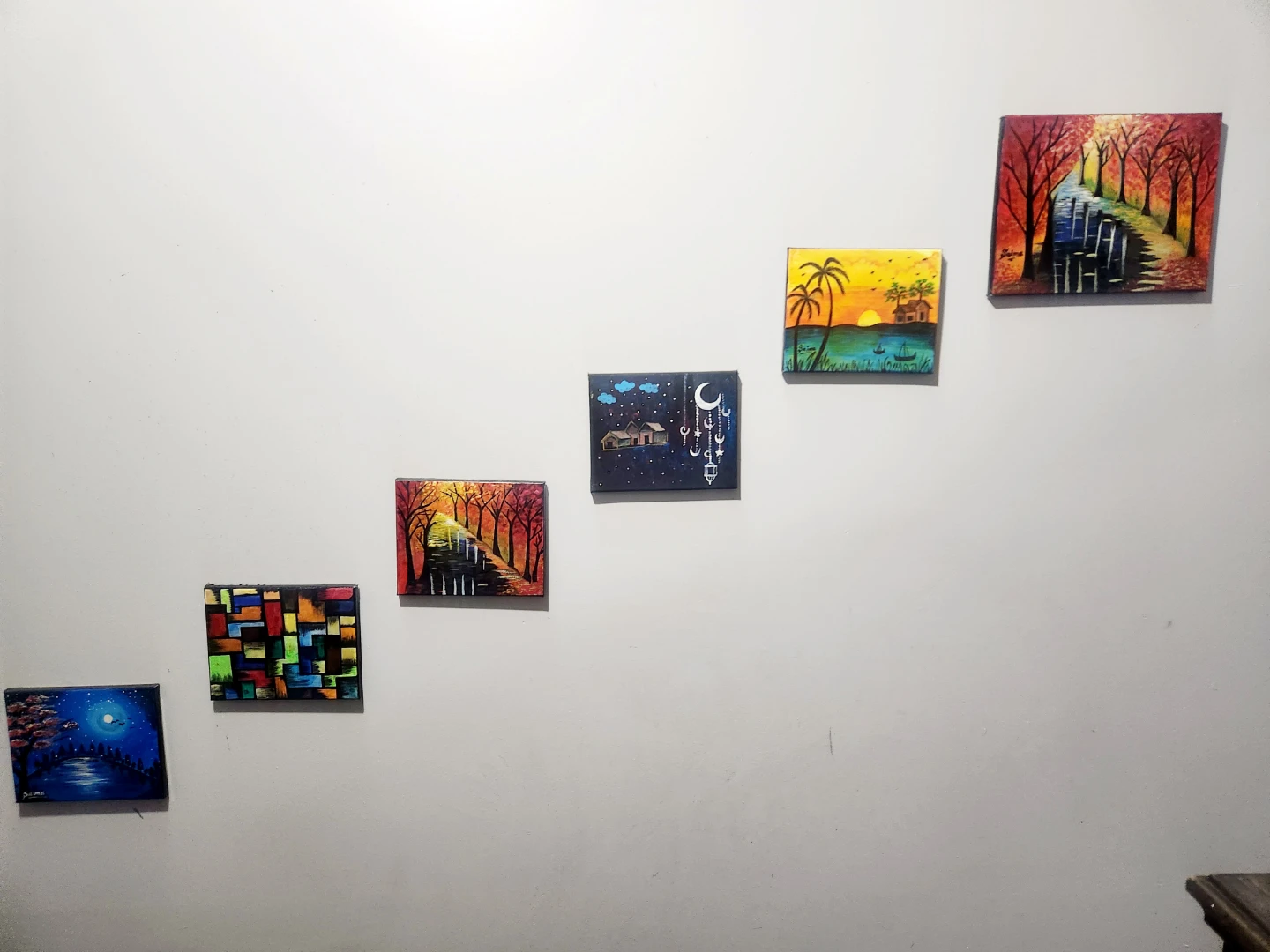 Set of 6 small decorative paintings - photo 3