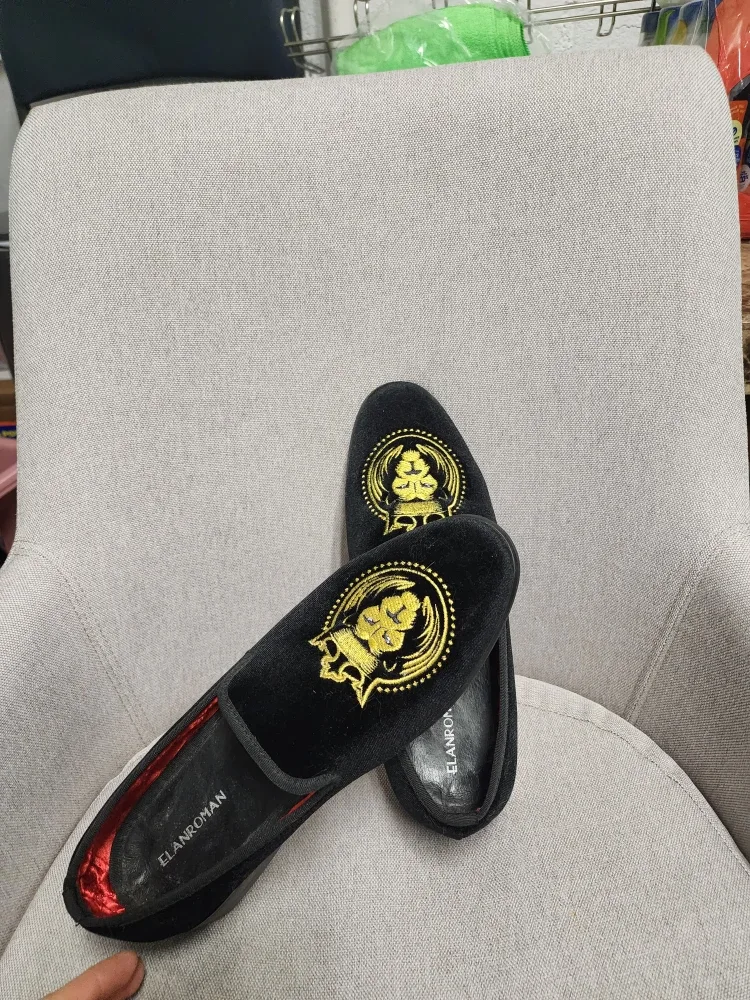Elan Roman Black Velvet Loafers - Size 41 image indicator(3)