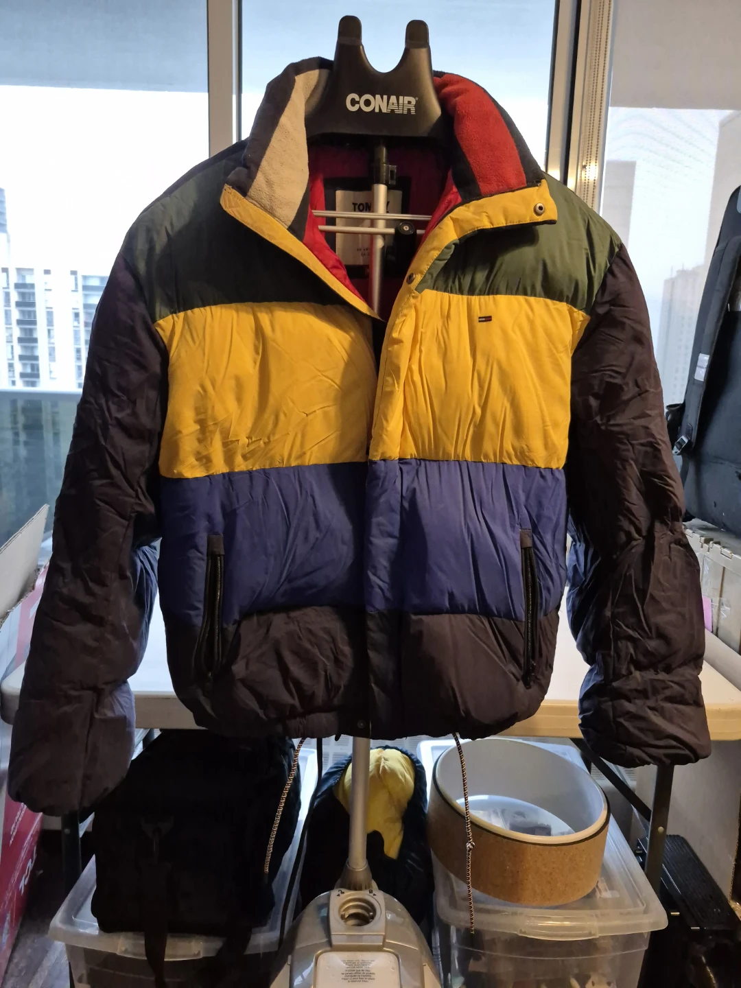 Tommy Jeans Colour Block Puffer Jacket - Size M