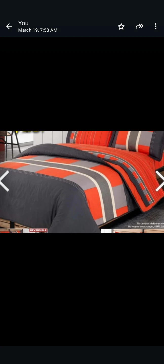 Reversible Bedding Set - Orange & Gray (twin size)
