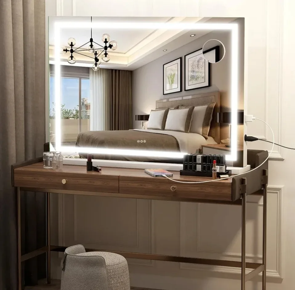 LED Vanity Mirror with 10X Magnification image indicator(2)