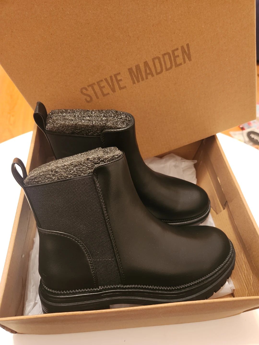 🧡 BNIB Steve Madden Black Ankle Boots – Women’s Size 7 - photo 3