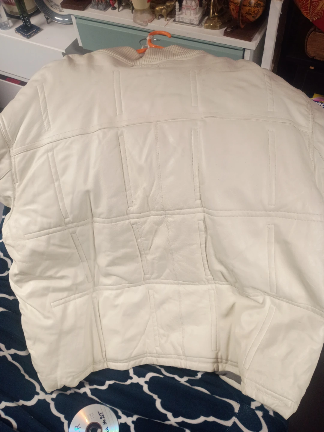 Sean John vintage off-white genuine leather bomber jacket.  - photo 4