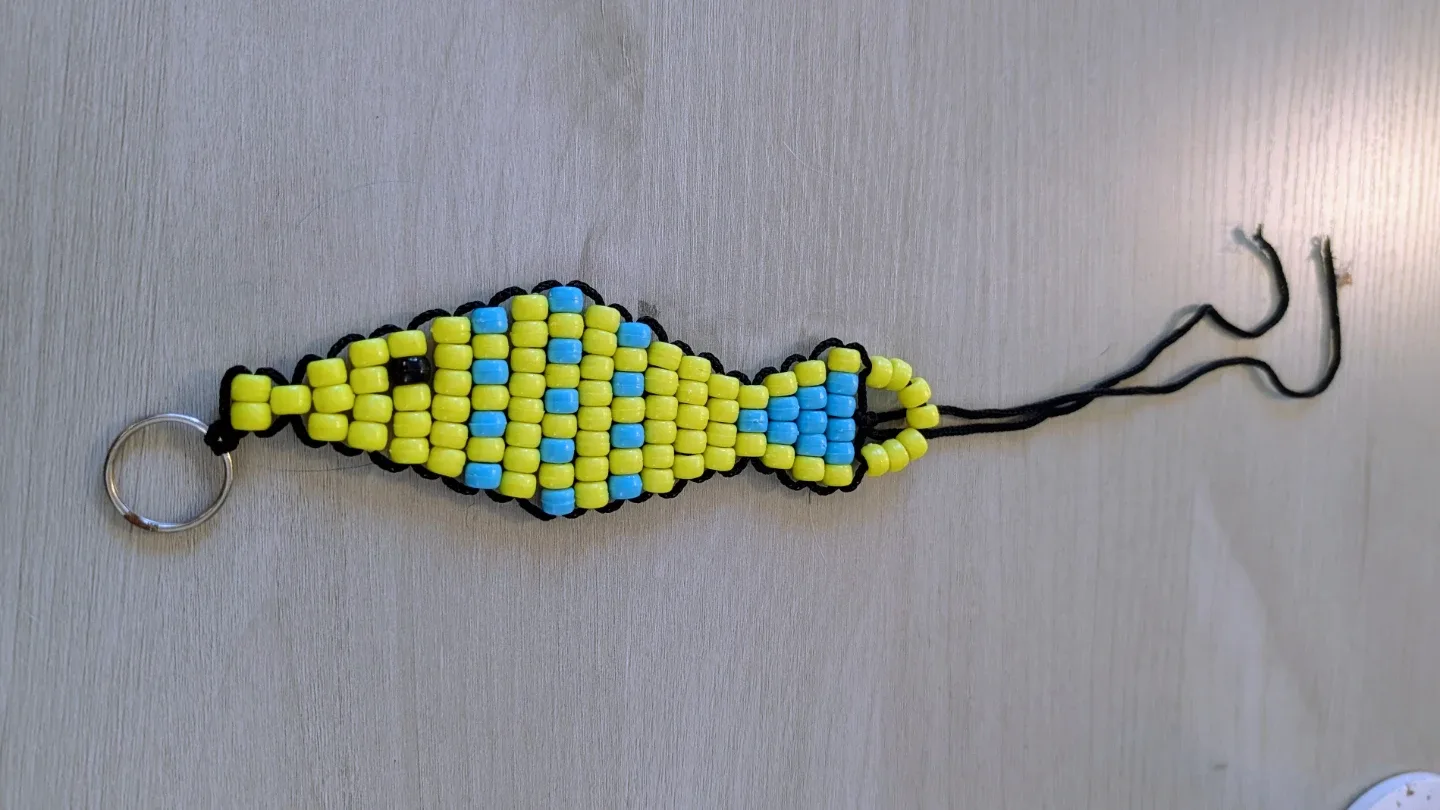 Handmade Beaded Fish Keychain