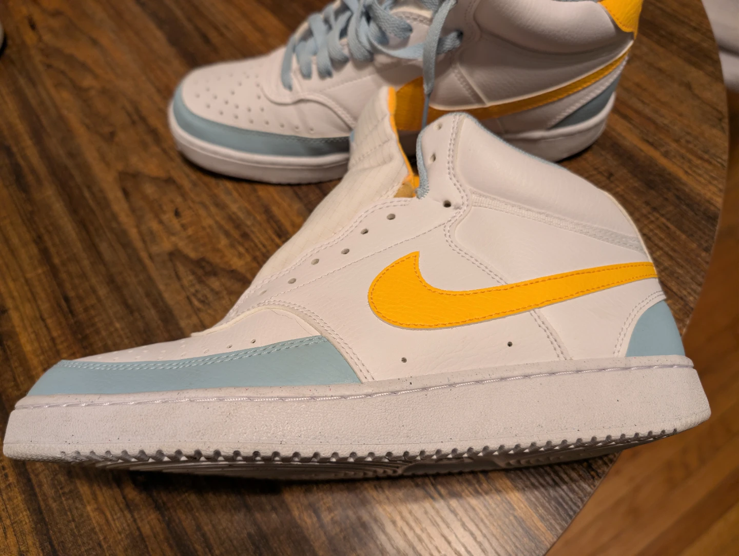 Nike Court Vision Mid Shoes - White/Yellow/Blue