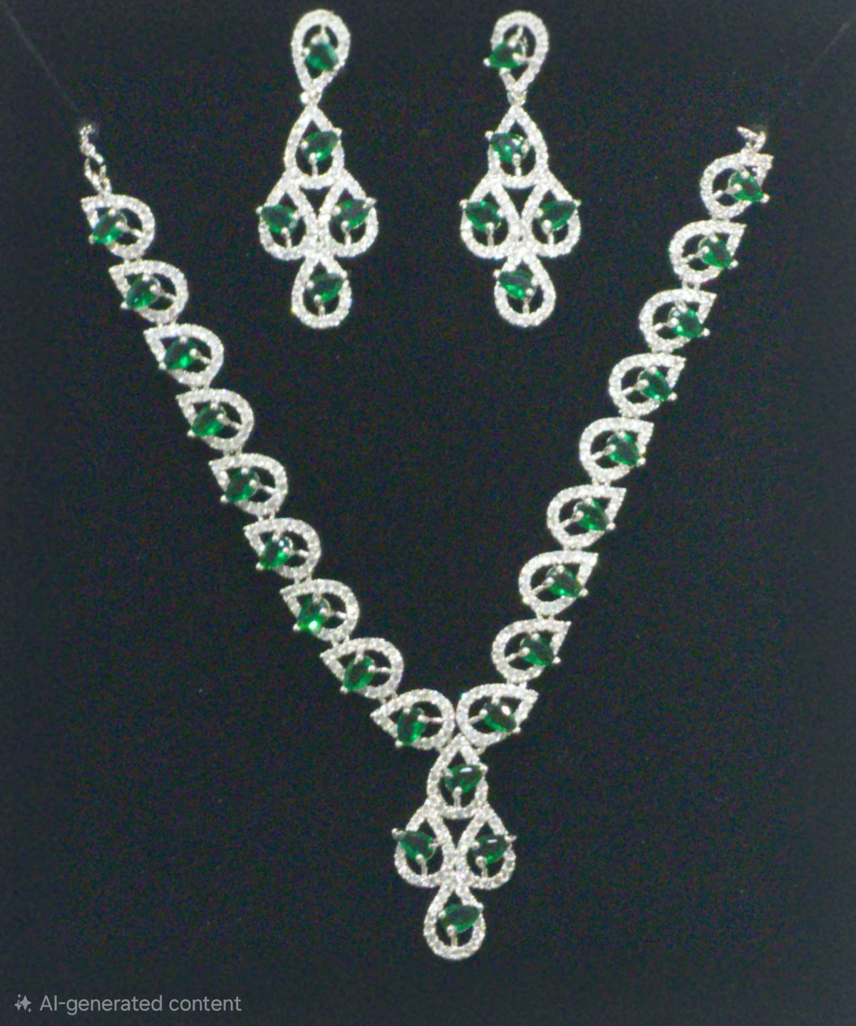 Emerald Teardrop Elegance Set