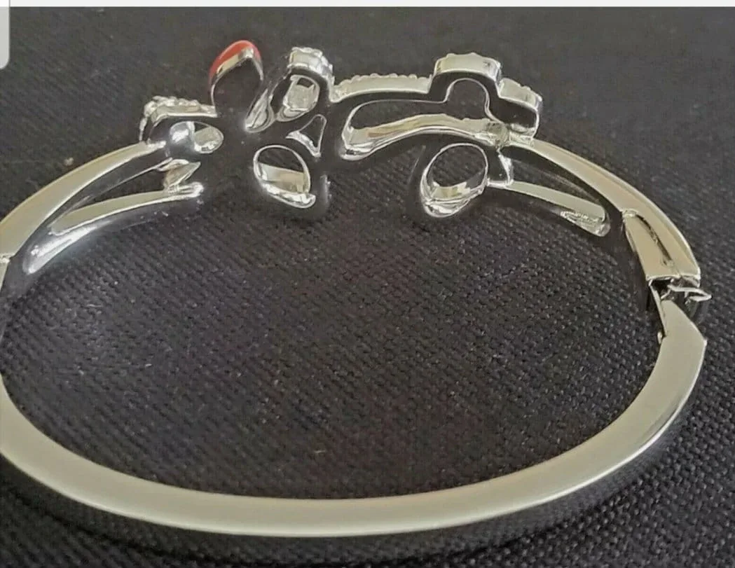 Swarovski Silver/Red Bangle Bracelet with Box image indicator(5)