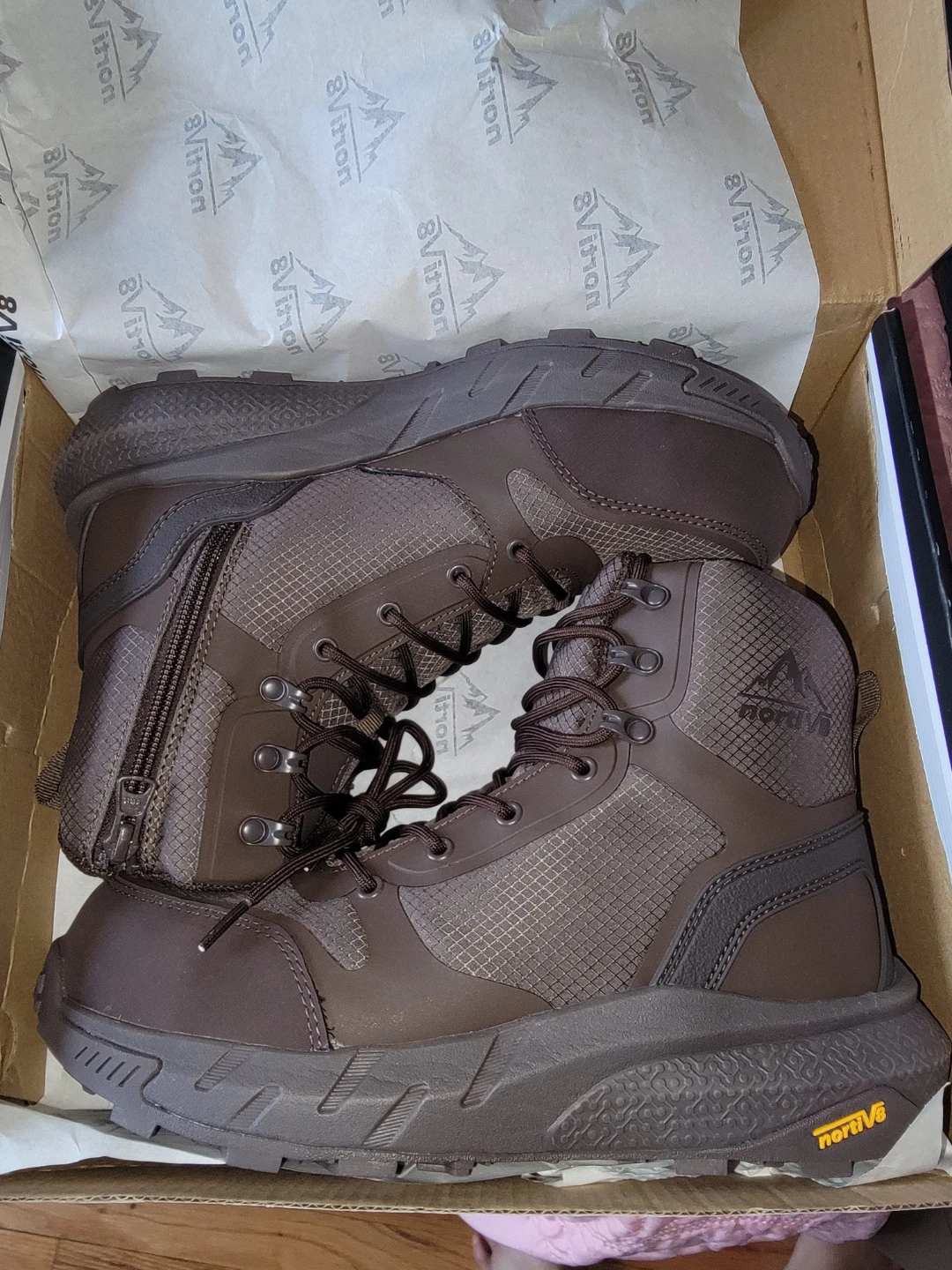 NORTIV 8 Men's Composite Toe Work Boots - Brown US 7.5