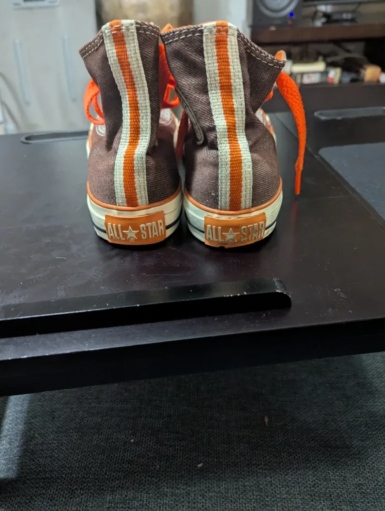 Rare Brown DenimConverse All Star High Top - Size 6 image indicator(4)