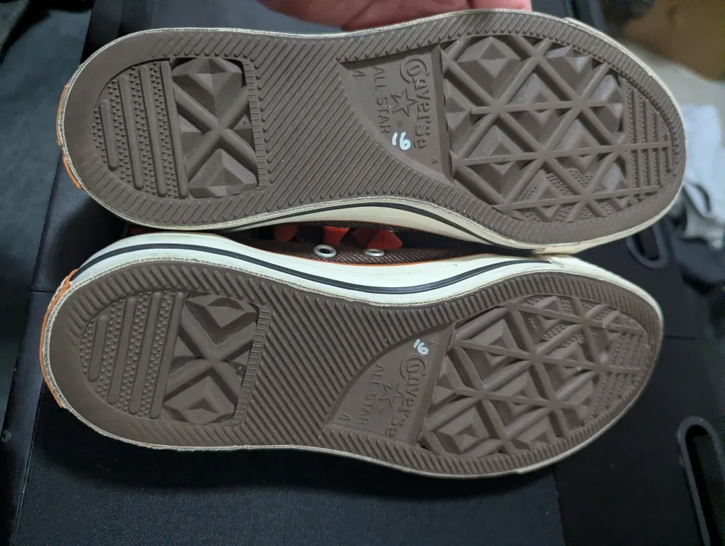 Rare Brown DenimConverse All Star High Top - Size 6 image indicator(5)