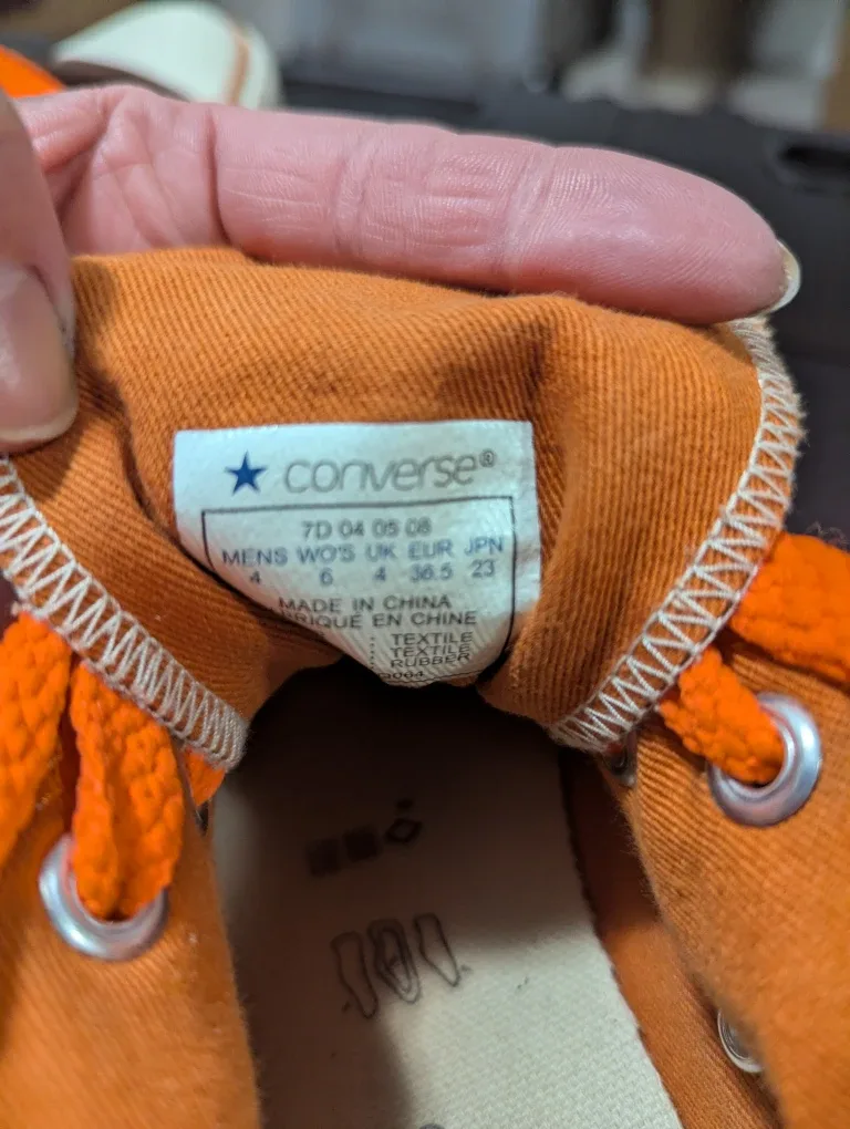 Rare Brown DenimConverse All Star High Top - Size 6 image indicator(6)