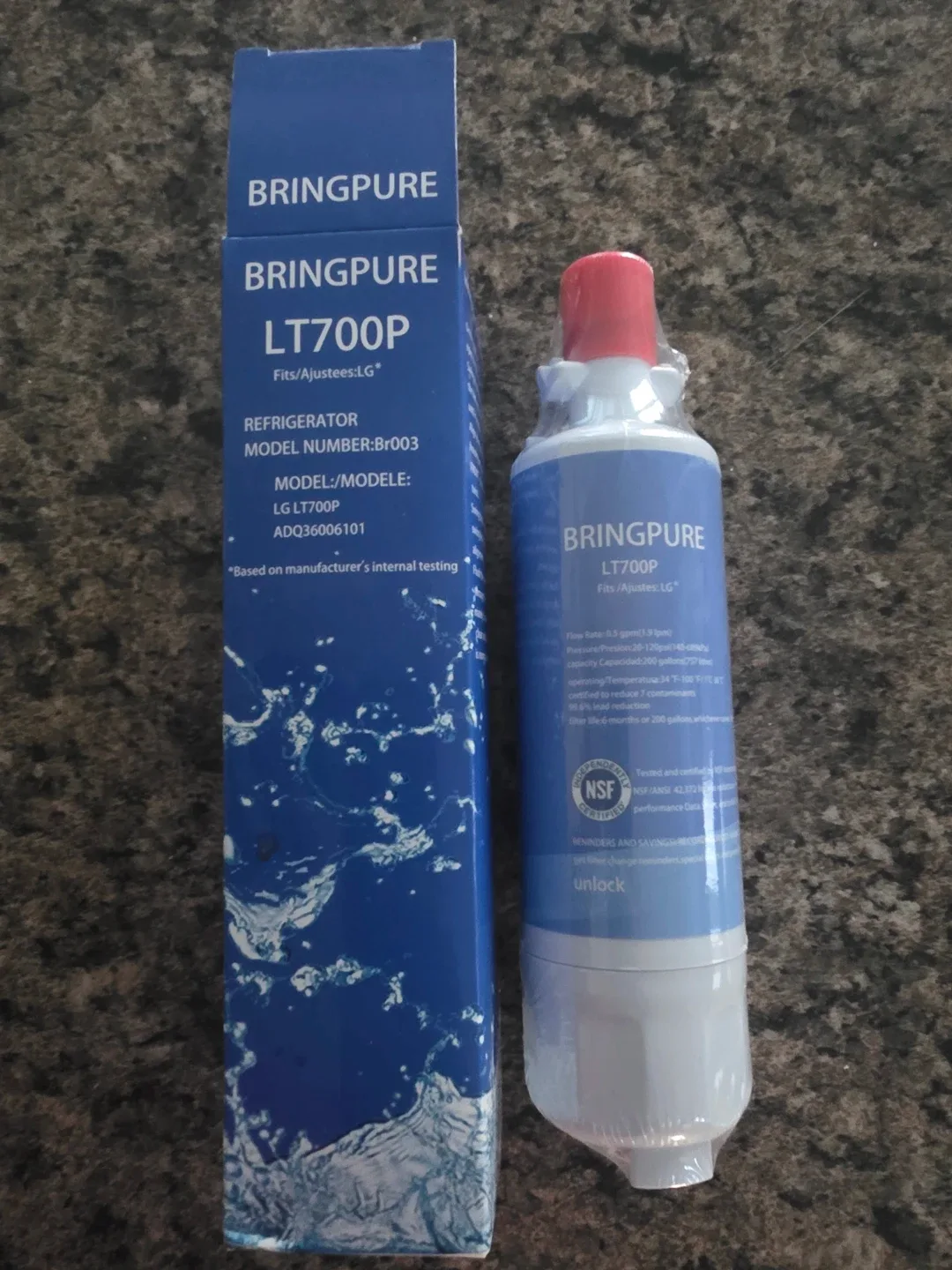 BRINGPURE LT700P Refrigerator Water Filter for LG