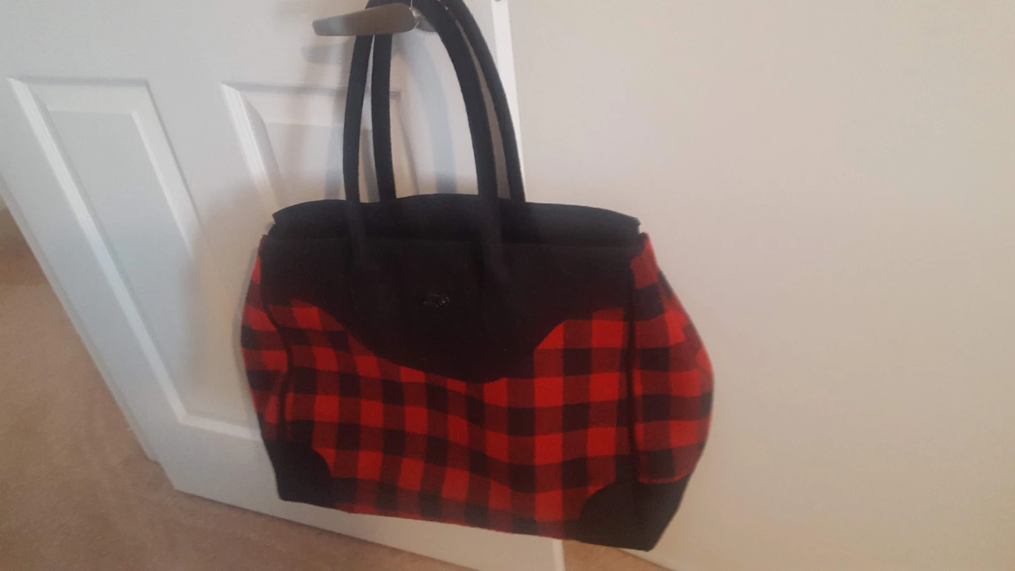 Roots Plaid and Black Tote Bag