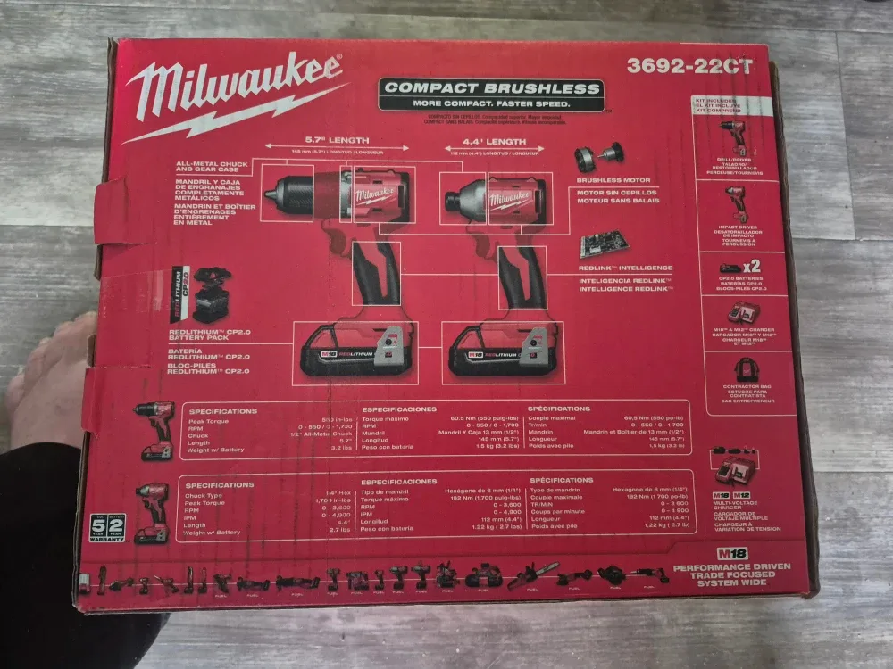 Milwaukee M18 Compact Brushless 2-Tool Combo Kit - New!