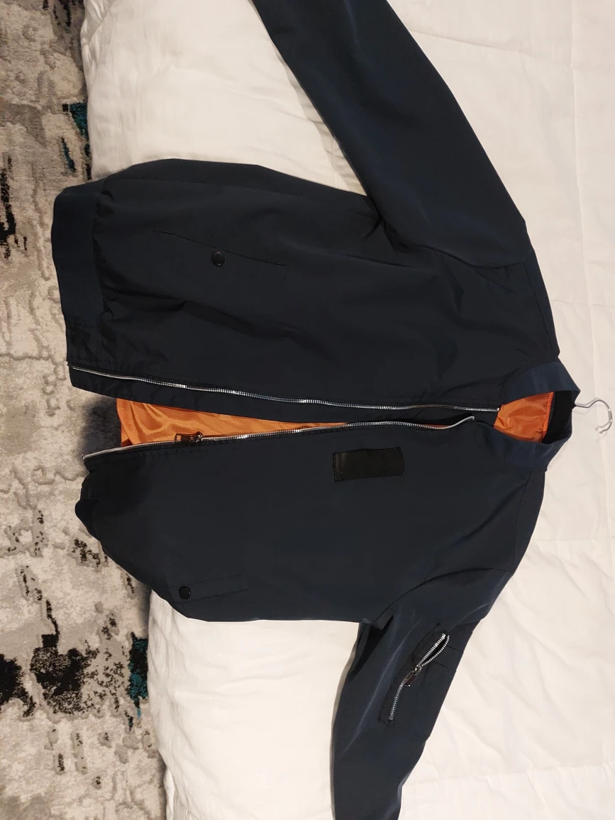 Navy Blue Bomber Jacket - Size M - photo 2