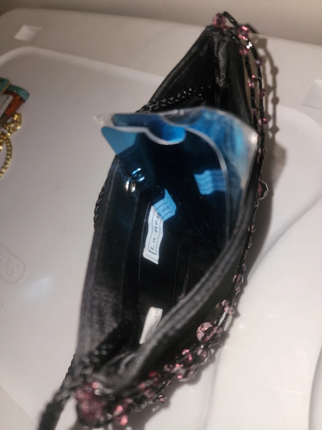 Little Black Beaded Evening Bag - photo 3