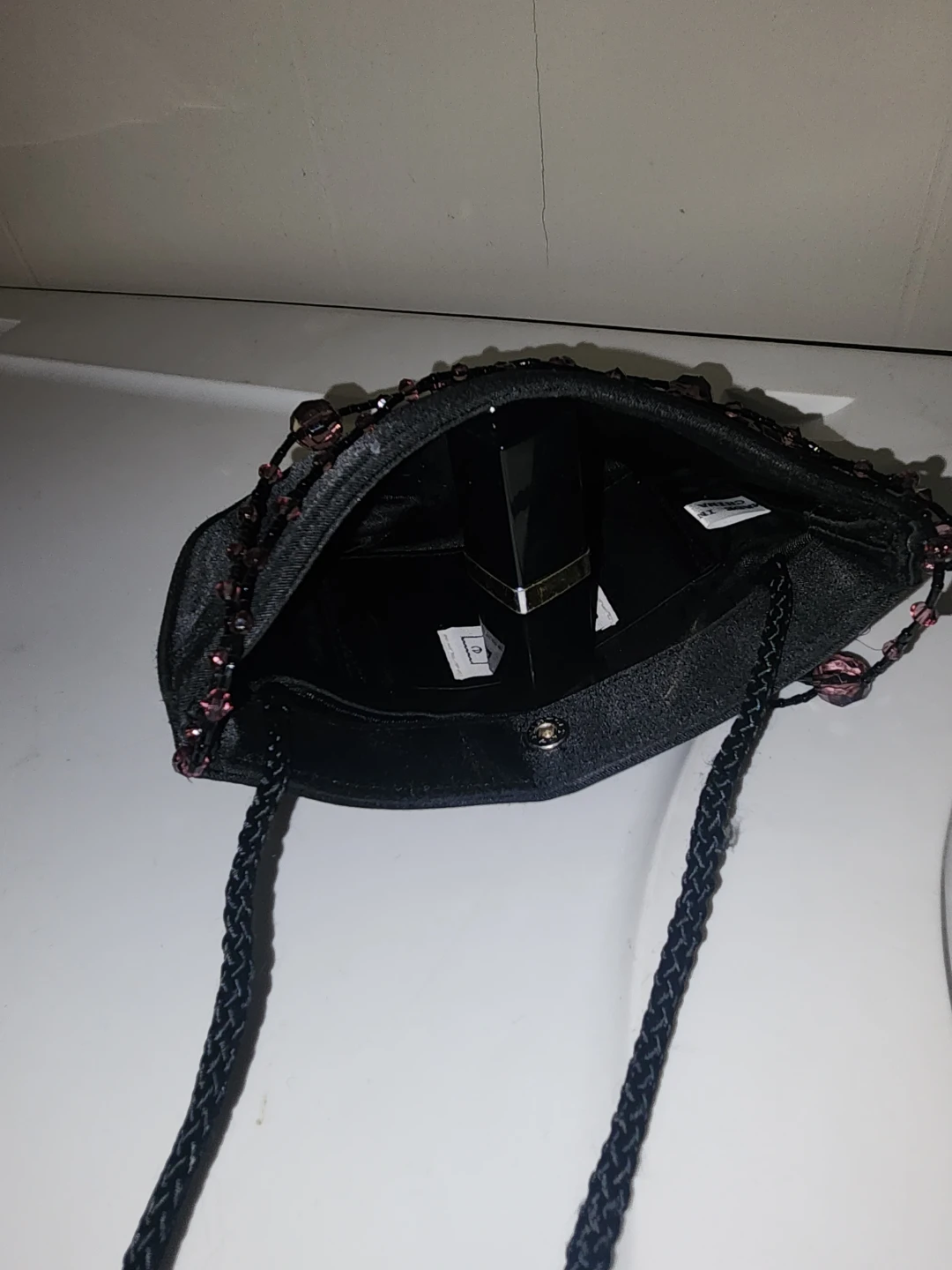 Little Black Beaded Evening Bag - photo 4