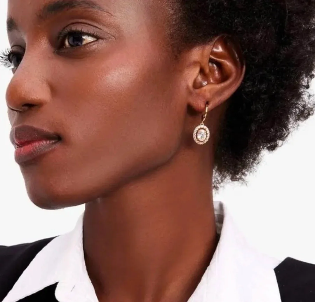 Kate Spade Victoria Gold Clear Huggie Earrings image indicator(2)