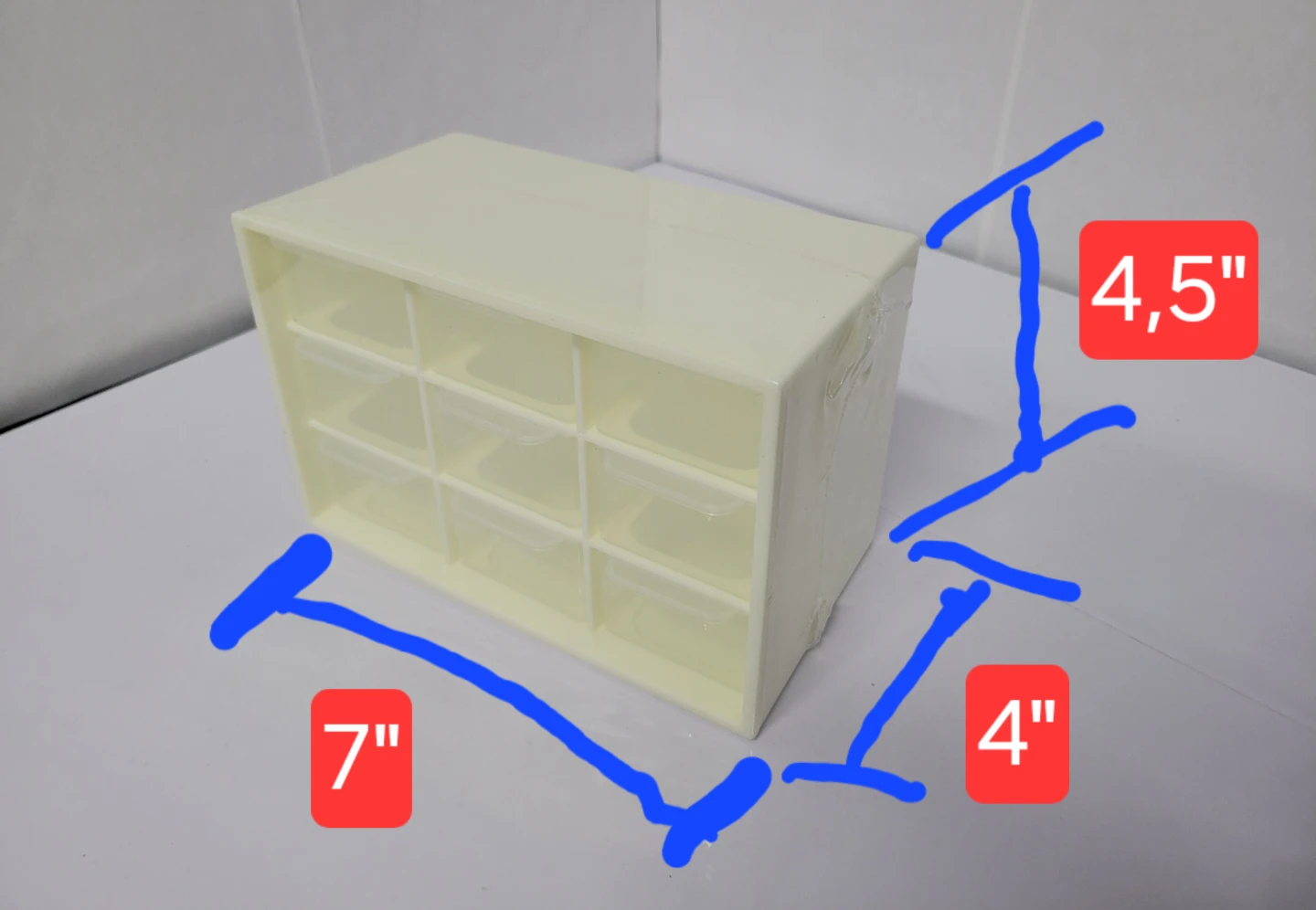 NEW, sealed 9-Compartment Storage Box, 7x4.5x4" - photo 4