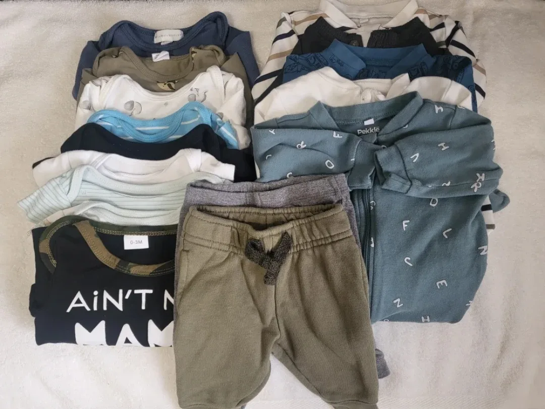 Baby Clothes Bundle - Onesies, Pants, Sleepers - 0-3 Months