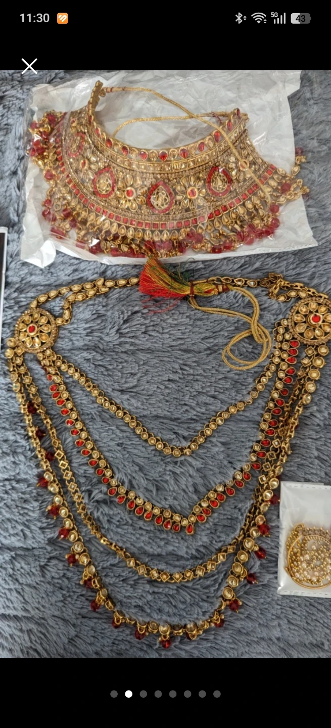 Stunning Indian Bridal Jewelry Sets –Brand New–Red and White - photo 3