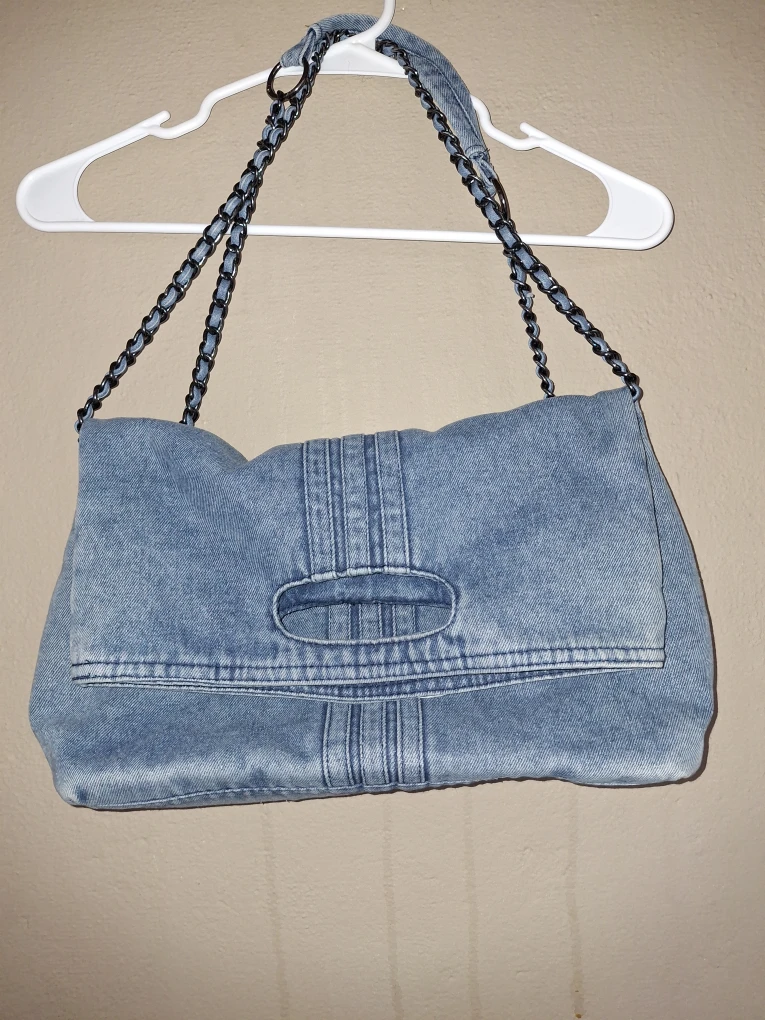 Denim Chain Shoulder Bag