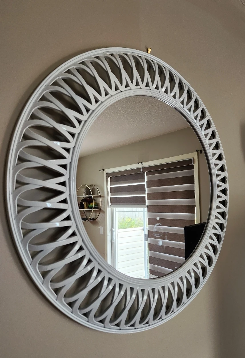 Round White Decorative Wall Mirror