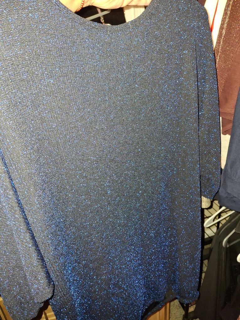 Onyx Apparel Blue Sparkle Top, Size M