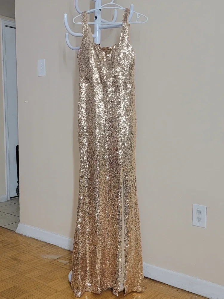 Sequin Gold Evening Gown