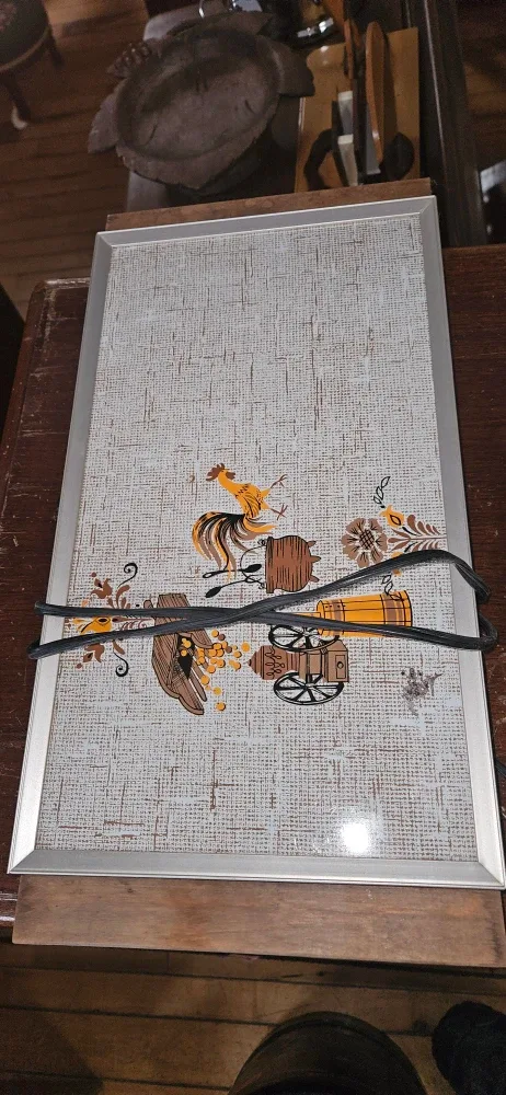 Vintage Rooster Design hot plate