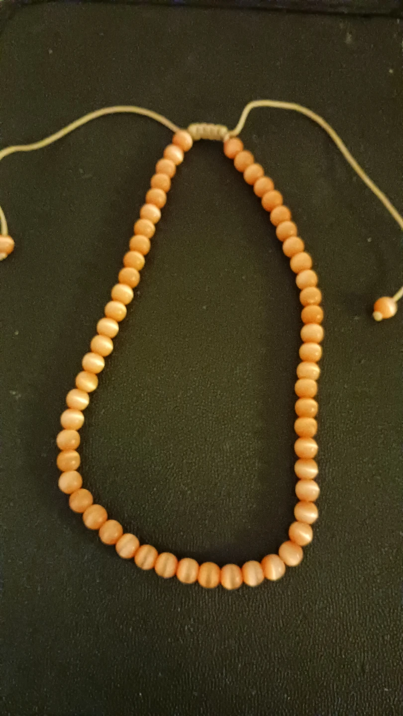 Peach Glass Beaded Necklace