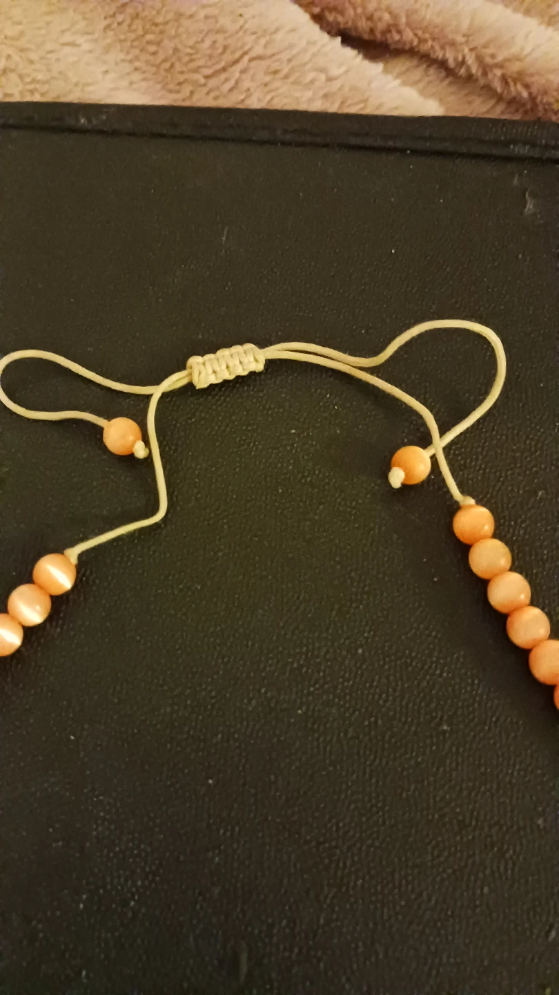 Peach Glass Beaded Necklace - photo 2