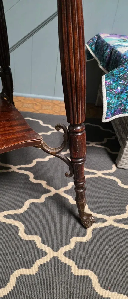 Antique Dark Wood Side Table image indicator(5)