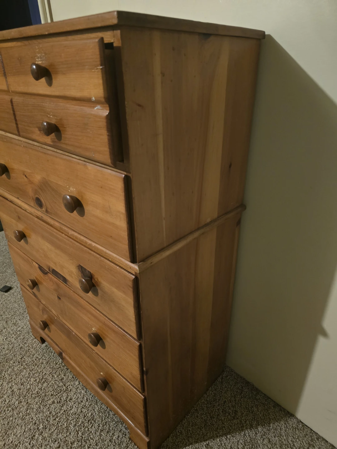 Pine Wood Chest of 5 Drawer Tall Dresser - photo 2