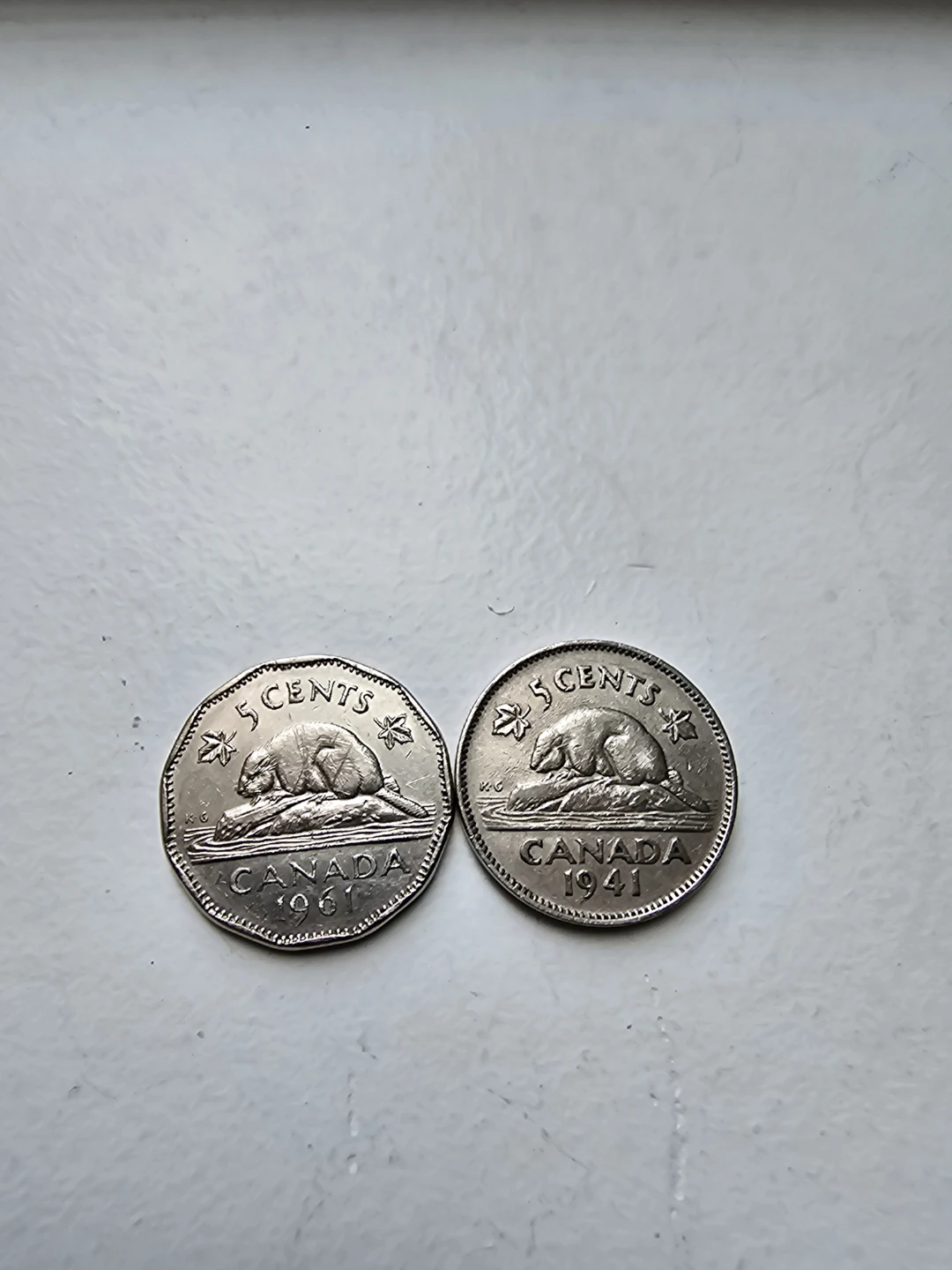 Vintage Canadian 5 Cent Coins