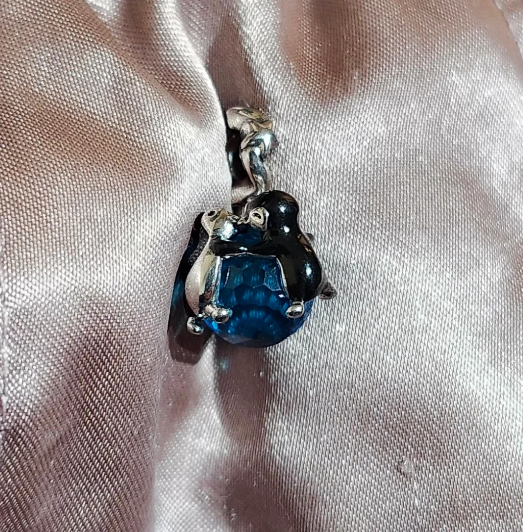 Penguin Charm - Blue Stone