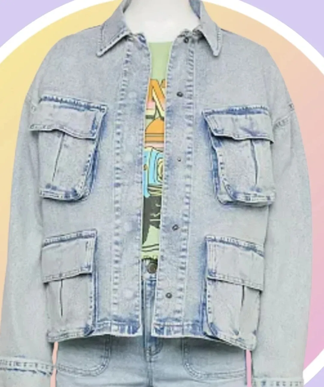 #cleanout NWT 1XL Heavweight Denim Jacket w 4 Pockets image indicator(7)