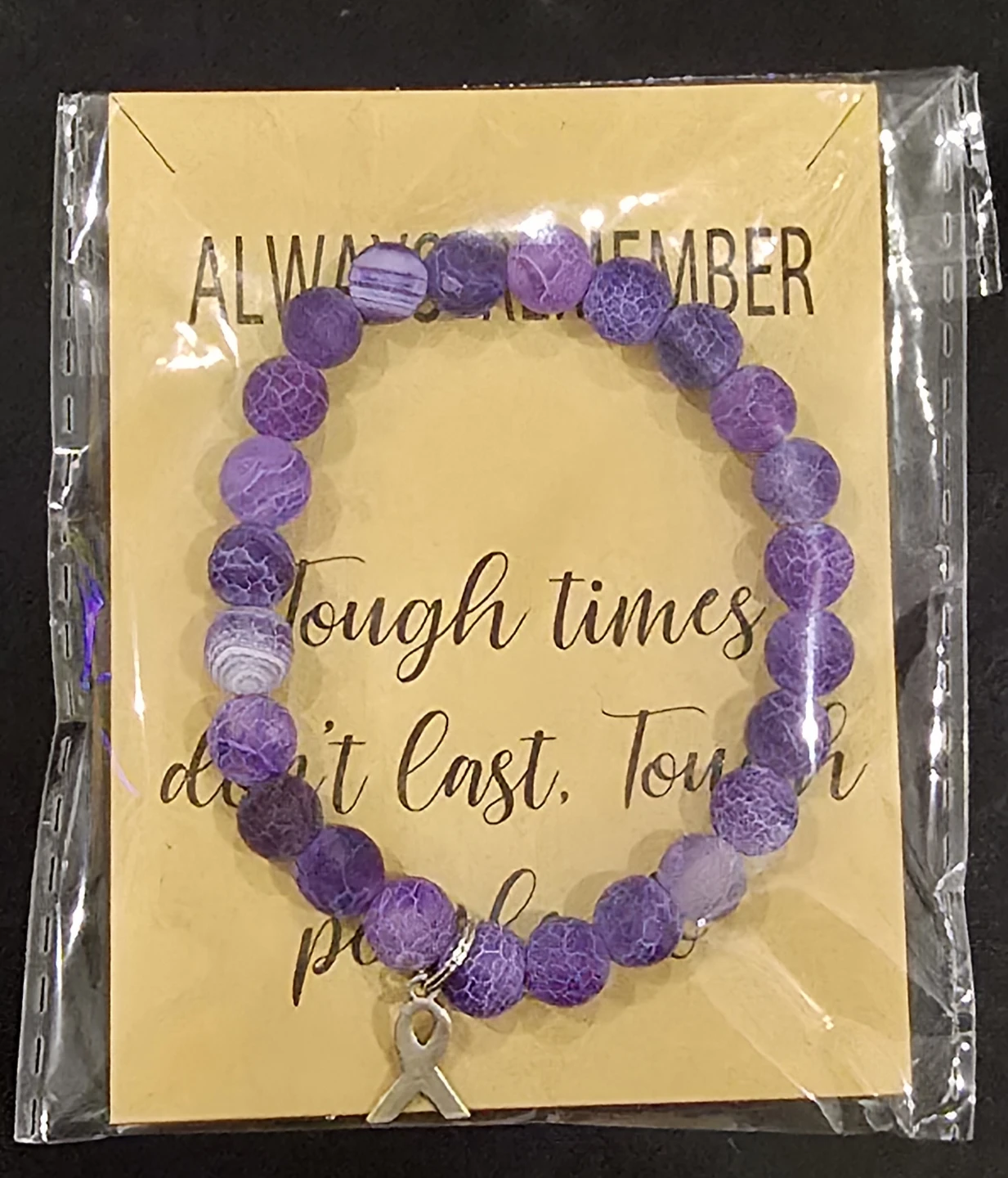 New Purple Awareness Ribbon Beads Bracelet!