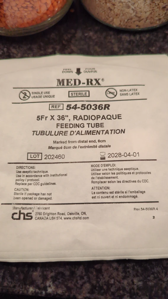 Feeding tube 5Fr x 36" - New! #Cleanout